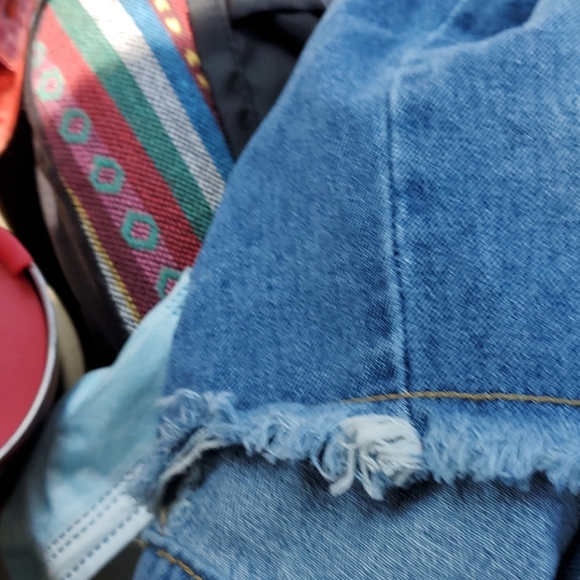 Sadie and sage denim peace sign trucker jacket - Picture 5 of 14